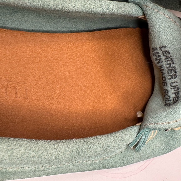 Mint Green Loafers with Silver Accent - Picture 6 of 7